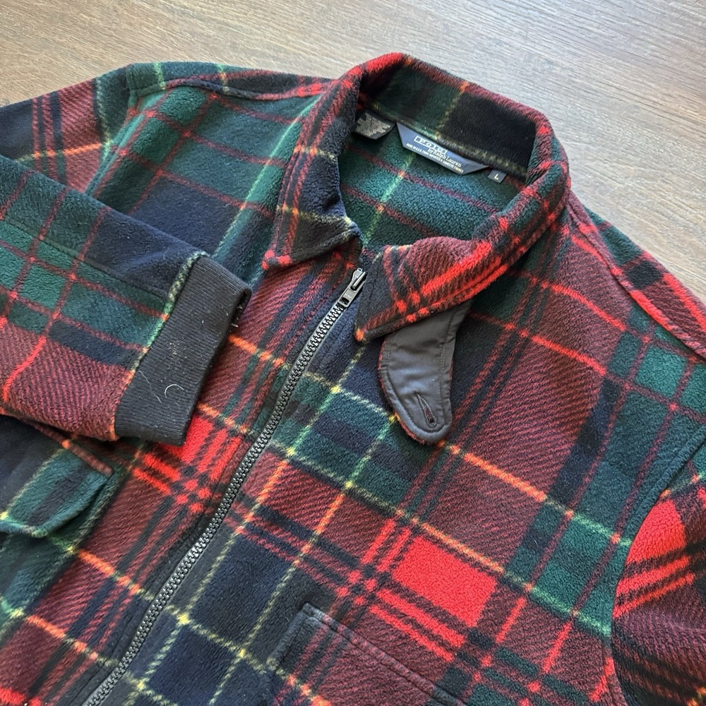 VTG Polo Ralph Lauren Bi Swing Harrington Fleece Plaid Jacket Men's Sz L USA